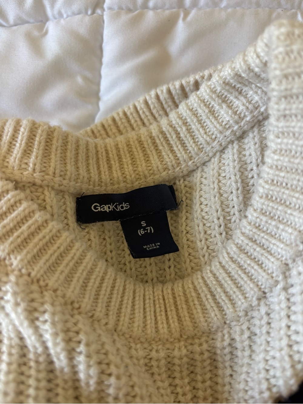 GAP Cream and Navy Striped Crewneck Sweater - Picture 3 of 3